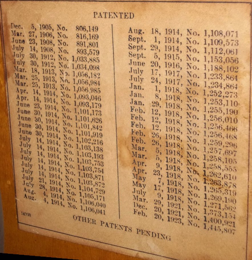 Baldwin Patent Numbers