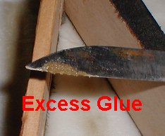 Excess soft glue is easily scraped off edge