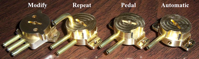 Four Solid Brass Ampico Function Switches